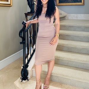 Nude bodycon dress